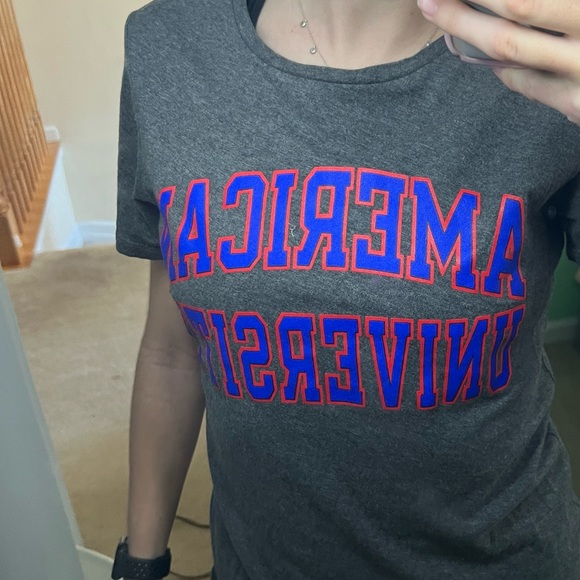 American University (AU) Short Sleeve Grey Women’s T Shirt - Picture 2 of 3